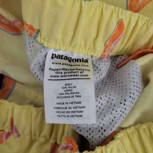 Patagonia Barely Baggies 2 1/2" Shorts Womens Small Yeolow Cantaloupe Nylon - Picture 5 of 9